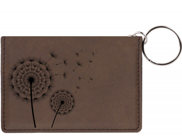 Make A Wish Engraved Leather Keychain Wallet | KLE-00011