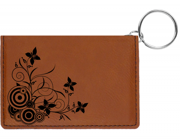 Creeping From The Corner Engraved Leather Keychain Wallet