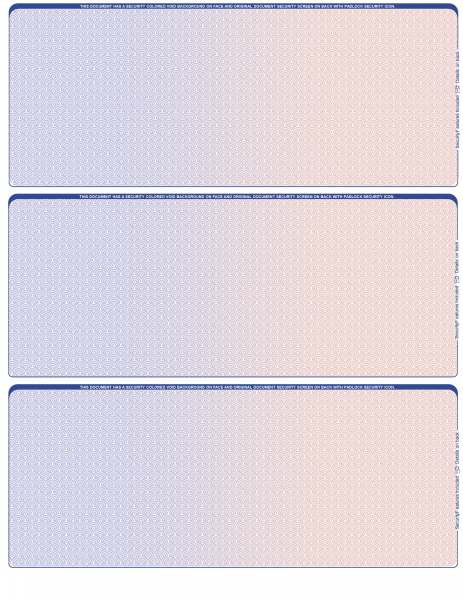 Blue Red Blank 3 Per Page Laser Checks | L3C-BLA-BR