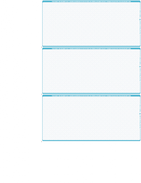 Blank Teal Safety 3 Per Page Wallet Checks