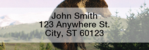 Bears In The Wild Narrow Address Labels