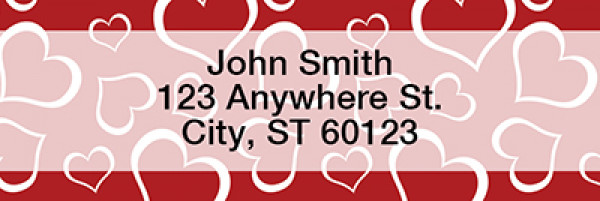 Heart Pattern Narrow Address Labels | LRLOV-17