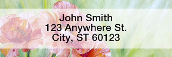 Poppy Oil Painting Narrow Address Labels