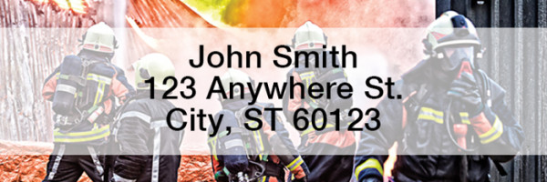 Battling Firefighters Narrow Address Labels | LRPRO-52