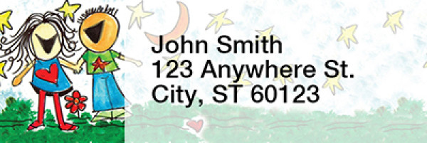 Love Rectangle Address Labels by Amy S. Petrik