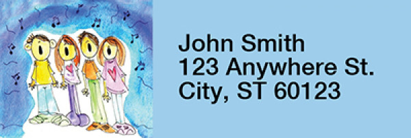 JOYFUL JINGLES Rectangle Address Labels by Amy S. Petrik