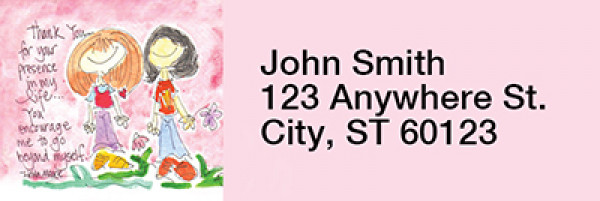 Love & Friendship Rectangle Address Labels By Amy S. Petrik