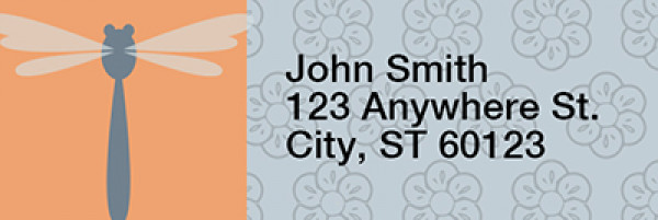 Retro Dragonflies Address Labels | LRRANI-008