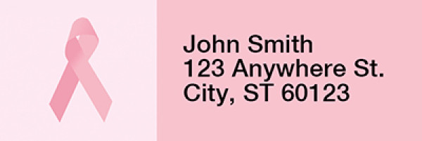 Pink Ribbon Rectangle Address Labels
