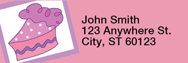 Cake Slice by Deidre Mosher Rectangle Address Labels | LRRDMO-03