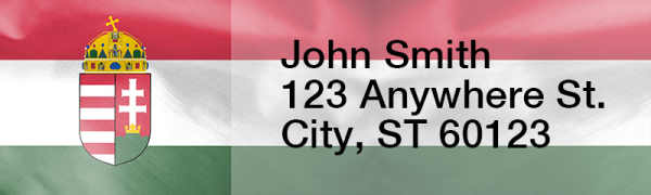 Hungarian Flag Rectangle Address Labels