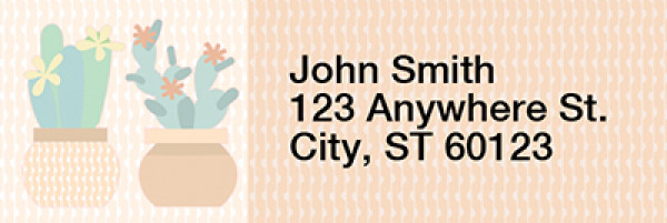 Colorful Cacti Narrow Address Labels