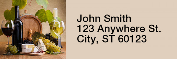 Wine and Dine Narrow Address Labels