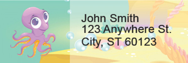 Cute Marine Life Rectangle Address Labels | LRRGEP-96