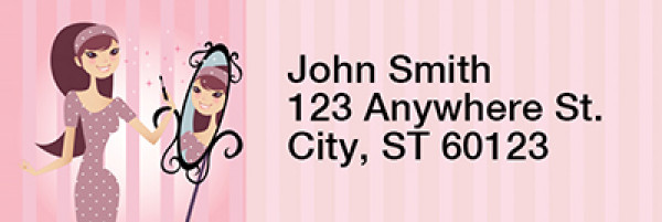 Girl Having Fun Rectangle Address Labels | LRRGIR-05