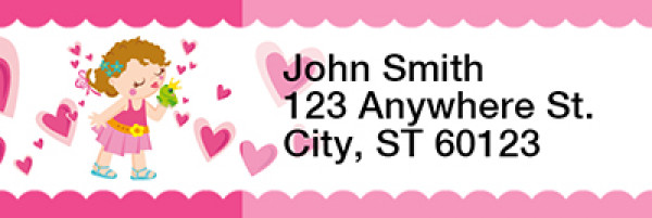 Young Girl Princess Rectangle Address Labels