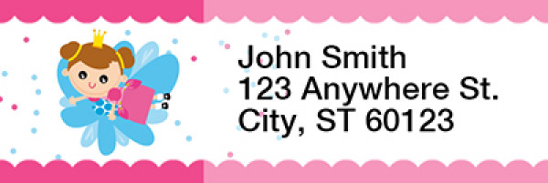 Young Girl Princess Rectangle Address Labels