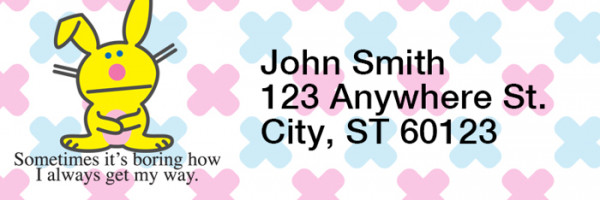 It's Happy Bunny Cute Rectangle Address Labels | LRRIHB-01