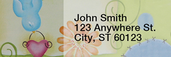 Color Me Happy Narrow Address Labels by Lorrie Weber