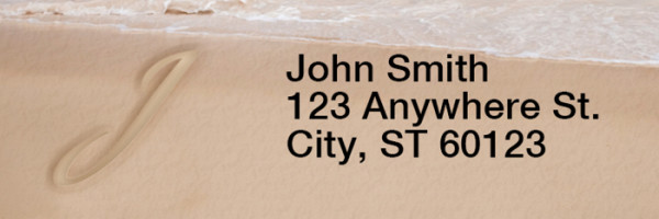 Sand Written Monogram 'J' Narrow Address Labels