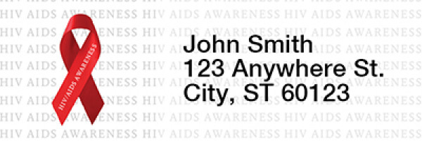 HIV/Aids Awareness Red Ribbon Narrow Address Labels