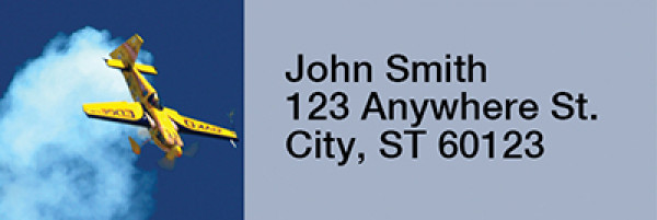 High Flying Stunt Plane Narrow Address Labels | LRRTRA-B3