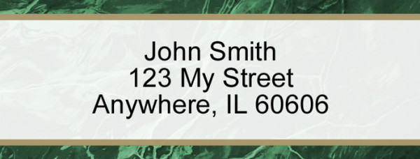 Green Marble Narrow Address Labels