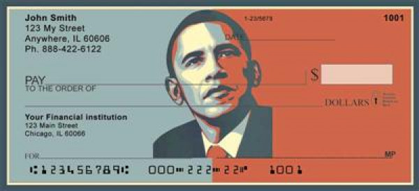 Obama Red And Blue Personal Checks