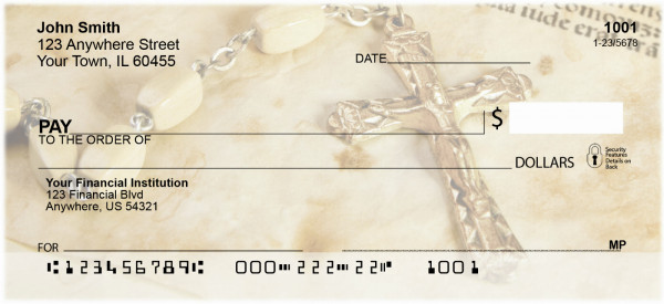 Catholic Symbols Of Faith Personal Checks | REL-14
