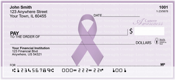 Cancer Awareness Ribbon Personal Checks | RIB-14