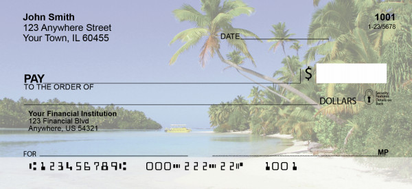 1 Box of Singles, Qty. 100 Island Paradise Beach Side Tear Value Priced Personal Checks