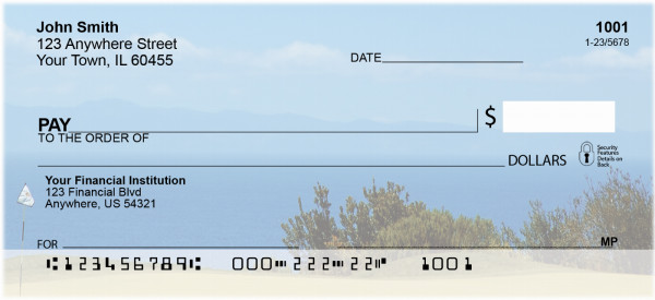 Golfers View Of Catalina Island Personal Checks