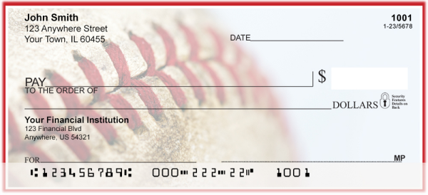 Red & White Baseball Team Personal Checks | SPT-13