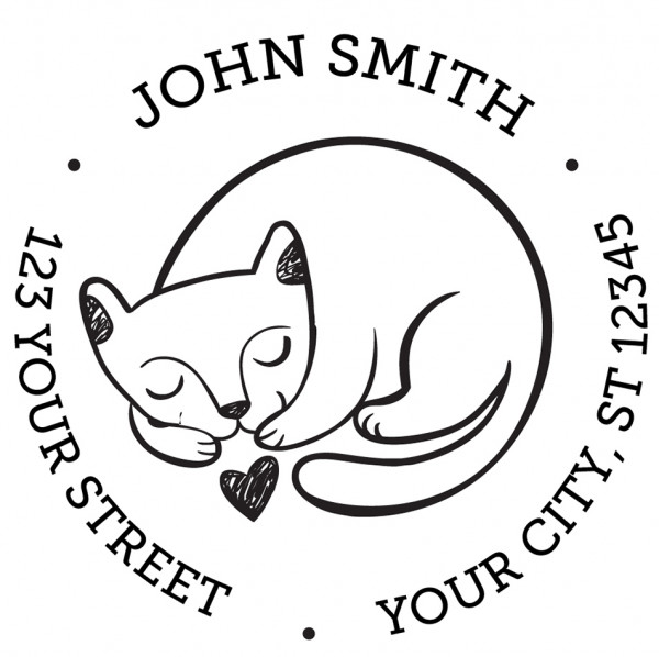Round Designer Cat Stamp