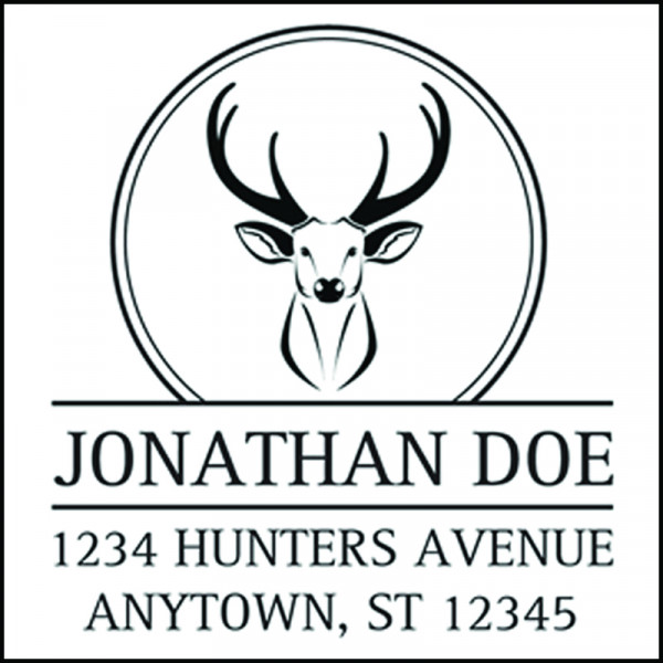Square Designer Deer Stamp