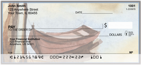 Canoe In Fall Personal Checks | TRA-33