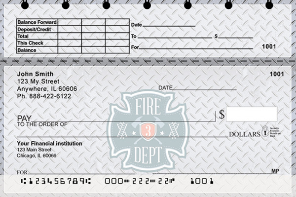 Firefighter Badges Top Stub Personal Checks